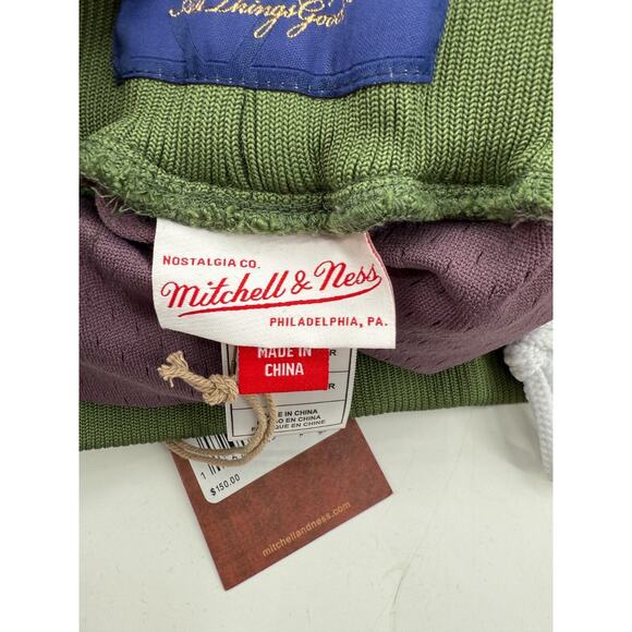 Feature Collab Mitchell & Ness Shorts Size XL Purple Green NWT - Picture 9 of 12